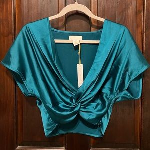 House of Harlow 1960 Tie Knot Cropped Blouse